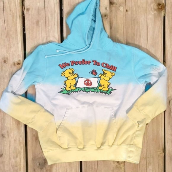 Cody KO Gradient Hoodie We Prefer To Chill Teddy Bear Graphic Whimsical Sz L - Picture 8 of 10
